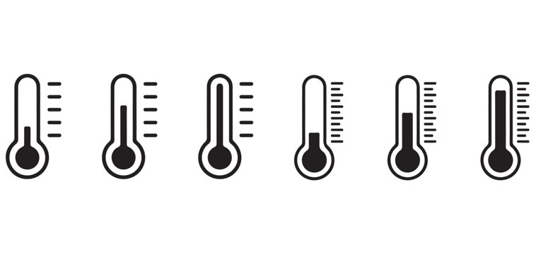 Temperature thermometer line vector icon set vector illustrator eps10