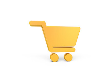 3d gold online shopping cart icon isolated © AdStart