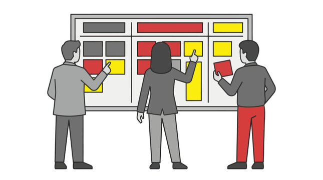 Team brainstorming and project management using a visual board