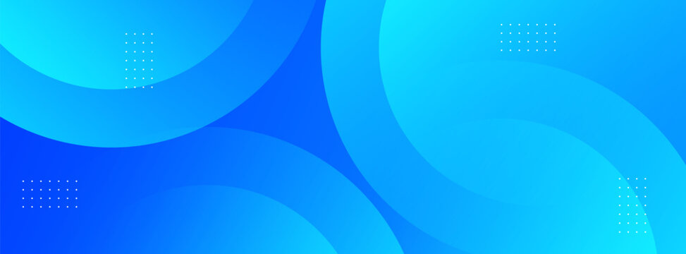 Minimalist banner blue gradient circle colorful memphis shape