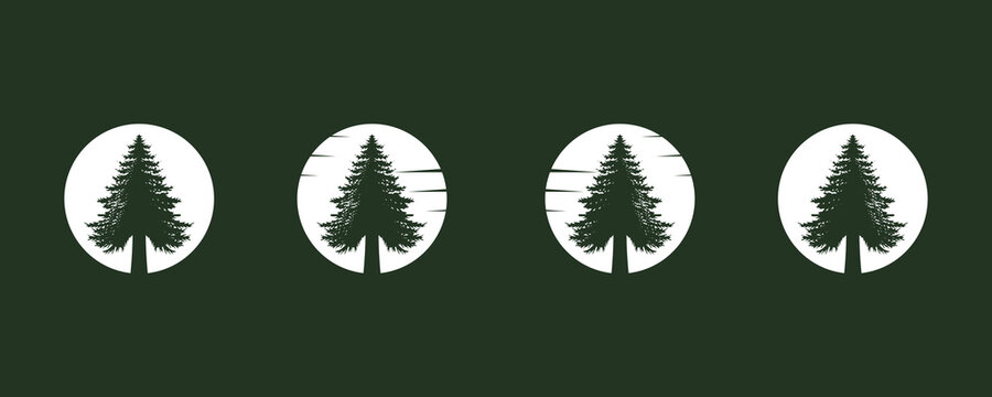 vintage logo design spruce, pine, wood working, oak, icon, plant, logo, natural, nature, logotype, identity, art, company, leaves