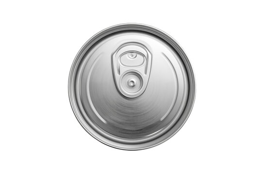 Closed silver beverage can lid with pull tab