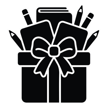 Gift Box with School Supplies