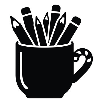 Pencil Cup with School Supplies