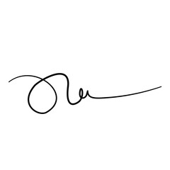 Obraz premium Large loop flourish line art handdrawn black ink