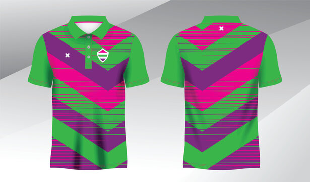 full colorful background polo sport shirt sublimation jersey template