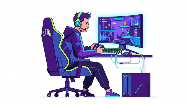 gamer playing video games