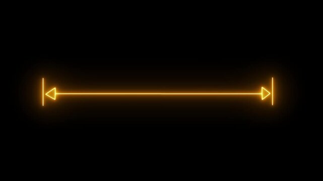 glowing neon measuring distance length dotted line animation, on black background.4k motion graphics video