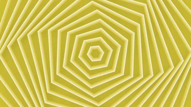 Abstract geometric spiral made of concentric hexagon lines animation
