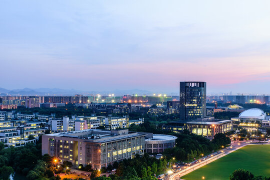 Night View of Zhejiang University Zijin'gang Campus, Hangzhou, China