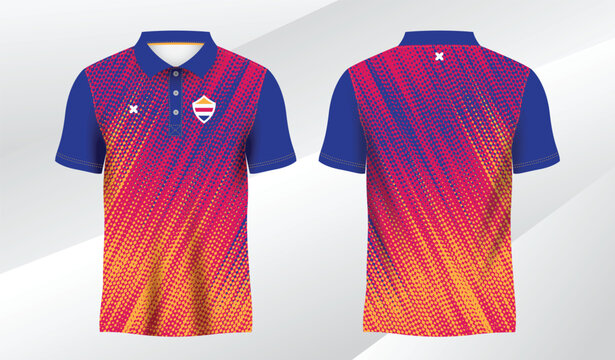 full colorful background polo sport shirt sublimation jersey template