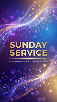 Sunday Service Spiritual Abstract Poster Background with Light Rays