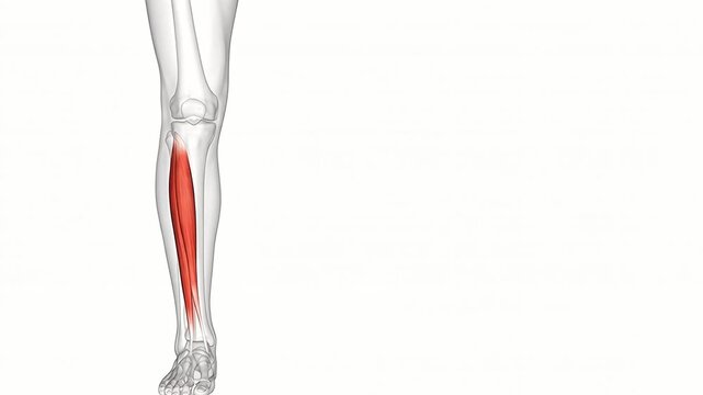 3D Medical Illustration of Human Tibialis Anterior Muscle Anatomy