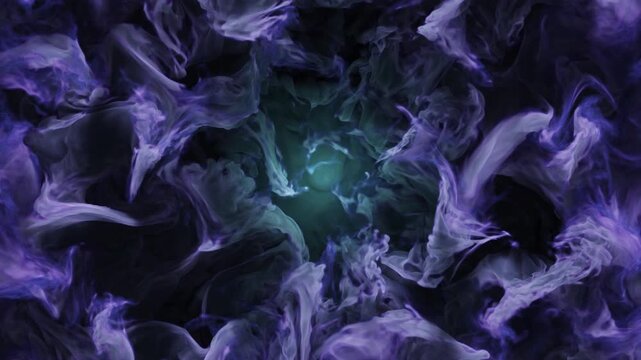 Billowing Purple Teal Smoke Plumes Seamless 4K 60fps Loop