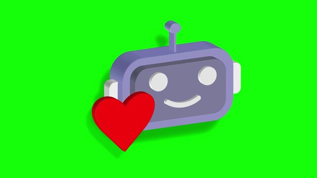 Frolicsome robot with heart