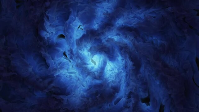 Deep Blue Smoke Vortex Ice Flame Seamless 4K 60fps Loop