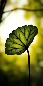Silhouette of ginkgo biloba leaf with rounded edges, nature, minimalist