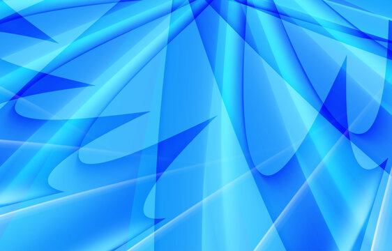 Abstract Blue Geometric Background with Dynamic Light Shapes Glossy Layers Modern Futuristic Digital Texture High Resolution Design