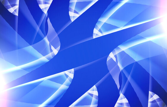 vibrant blue pink abstract background with futuristic geometric shapes glowing neon lines diagonal streaks transparent layered structures and luminous frame elements creating a dynamic digital