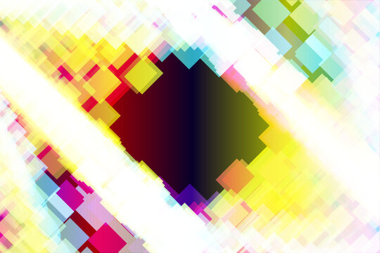 futuristic colorful abstract background with luminous white light beams vibrant red blue yellow and cyan gradients geometric digital elements and horizontal line textures creating a dynamic high tech