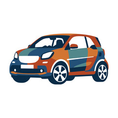 Naklejka premium Abstract Geometric Illustration of a Small Compact City Car
