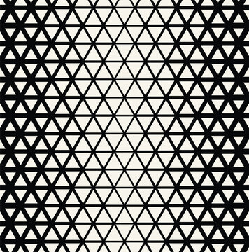 Vector seamless pattern featuring a modern geometric texture with repeating tiles and a precise triangular grid. The structured composition creates a clean, stylish aesthetic.