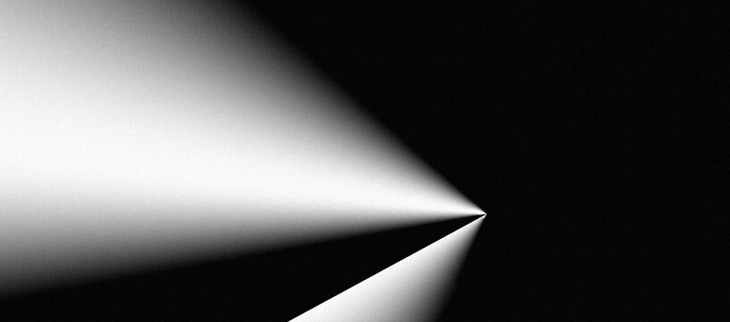Abstract light beam cone shape on black background for modern graphic design backdrop