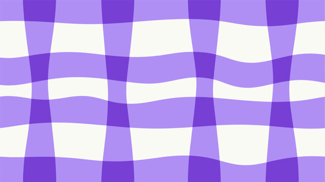 Wavy purple gingham pattern background with playful check grid
