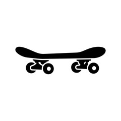 Black skateboard silhouette icon isolated on white © StudioLumina