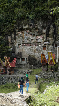 Tourists Admire Ancient Toraja Cultural Site