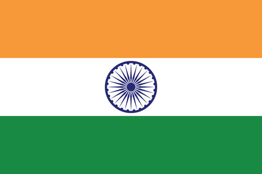 National Flag of India. Vector illustration of National Flag. Indian Independence Day. Indian tricolor background for 15th August, Republicday.