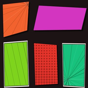 Colorful geometric abstract shapes collection isolated on white background
