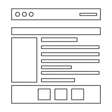 Wireframe design template for a website or app interface