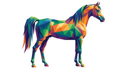 Obraz premium Low Poly Geometric Horse Illustration