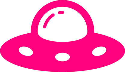 Rose UFO Flying Saucer Alien Spaceship Icon Isolated on Transparent Background PNG Vector © House of Designs