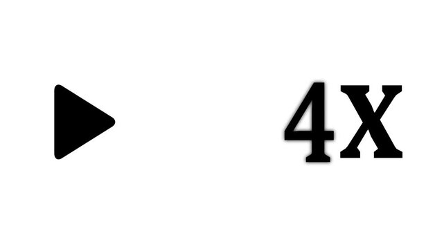 4x Speed Fast Forward black Icon Loop Animation icon 4k animaion video