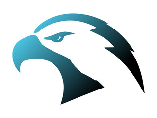 Naklejka premium Aquamarine Eagle Head Modern Design Art