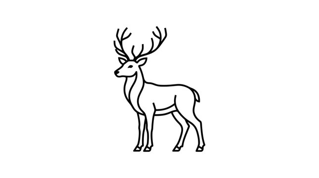 Minimalist Deer Icon Design