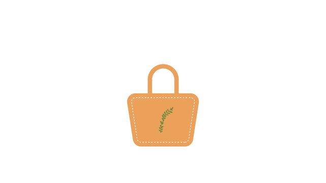 Reusable tote bag for shopping, cotton fabric bag, no plastic lifestyle, zero waste concept, with alpha channel or transparent background