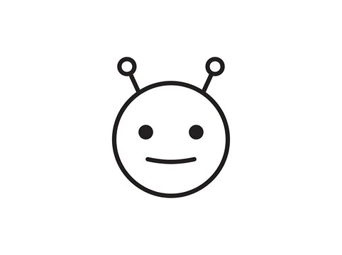 Smiley alien or insect face with antennae