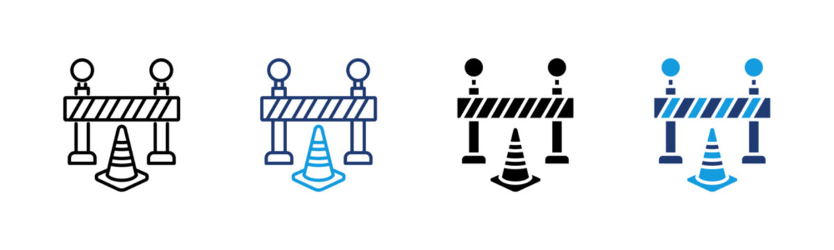 Barricade icon set multiple style collection
