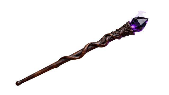 Magical Crystal Witch Wand Halloween Isolated PNG