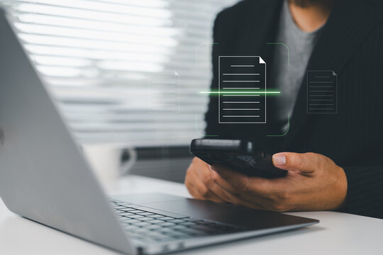 Document Verification and Mobile Document Scanning on Smartphone with Digital File Processing Intelligent Document Management OCR Automation Compliance Workflow and Remote Onboarding