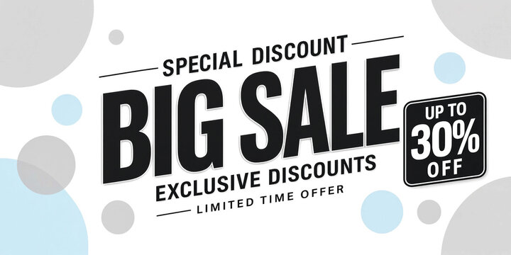 Modern big sale advertisement banner with exclusive discounts and limited time offer details displayed