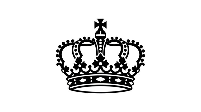 Classic royal crown vector illustration silhouette isolated on white background