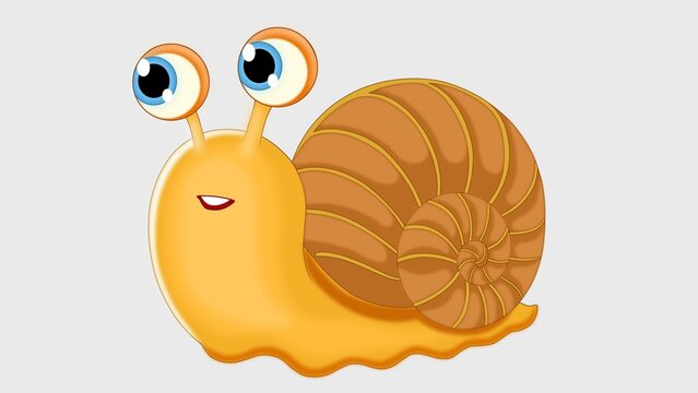 cartoon snail with white background 