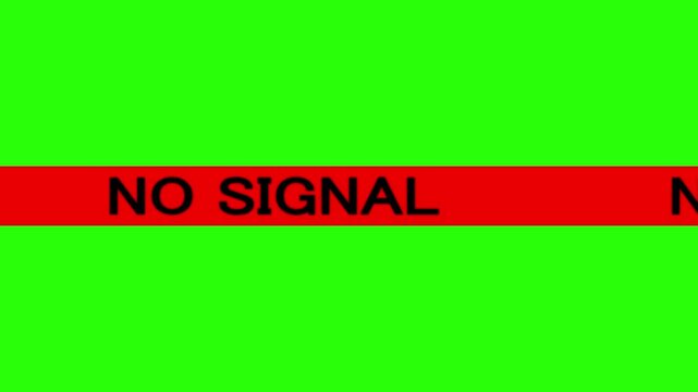 No signal text display with digita interference visuals for broadcasting and media production error screen simulation footage