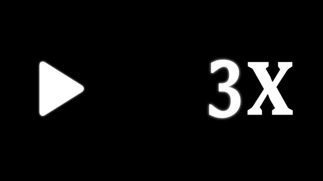 3x Speed Fast Forward white Icon Loop Animation icon 4k animaion video