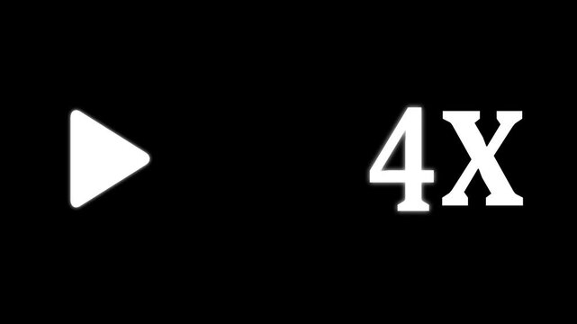 4x Speed Fast Forward white Icon Loop Animation icon 4k animaion video
