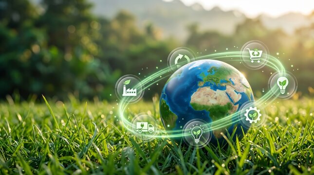 Sustainable Green Economy Concept with Earth and Environmental Technology